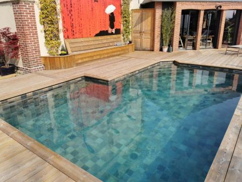 Rénovation d'une piscine carrelée entre Fiquefleur-Equainville et Honfleur